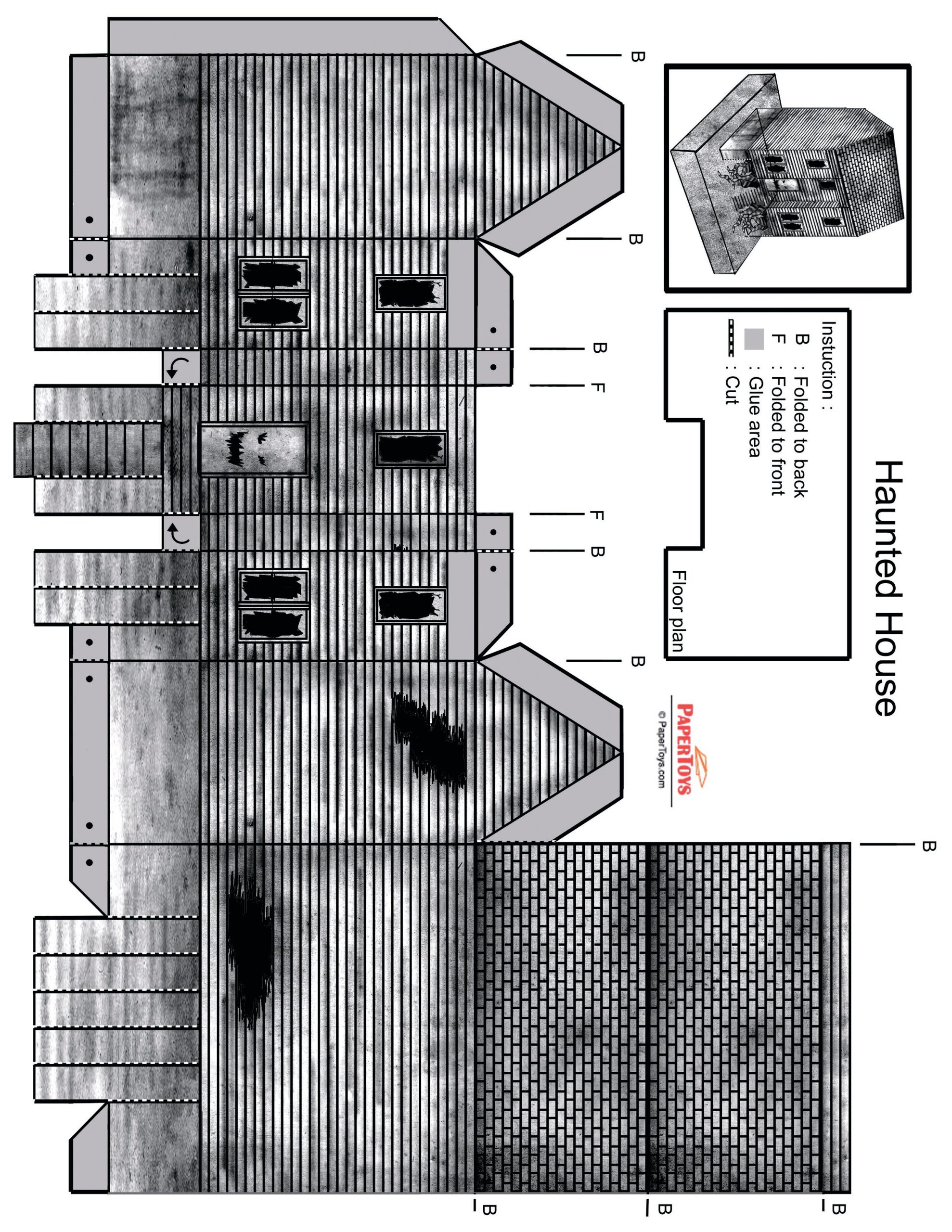 Haunted House Cut Out Template