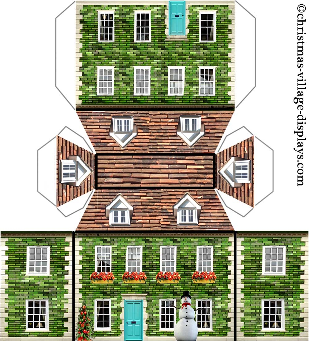 haunted house cut out template