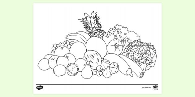 Healthy Eating Fruit And Veg Colouring Colouring Sheets