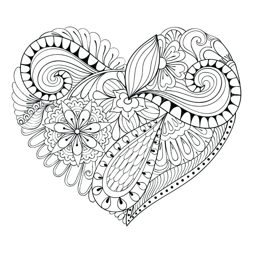 Heart Coloring Pages For Adults At GetDrawings Free Download