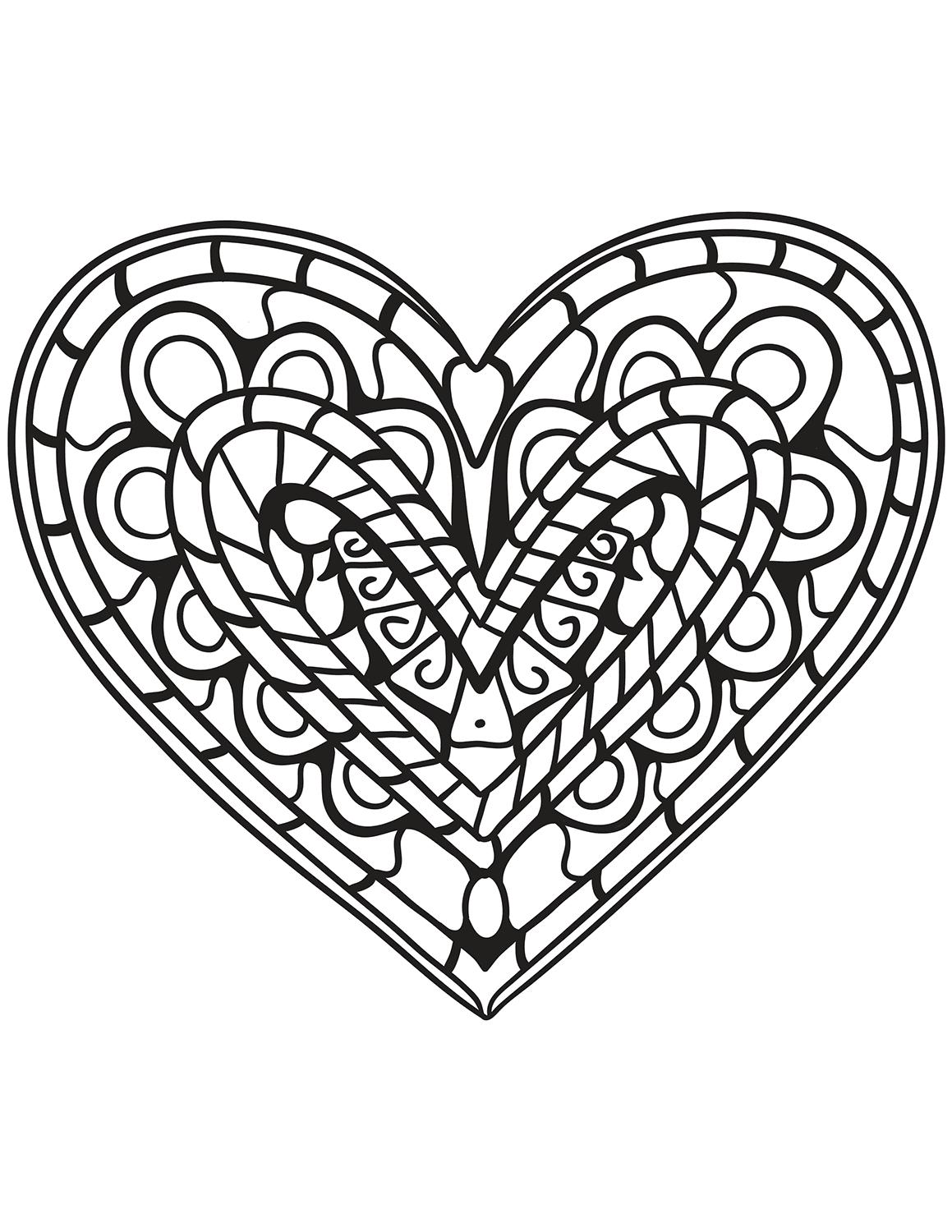 Heart Coloring Pages For Adults Coloring Pages Adults Hearts Heart 