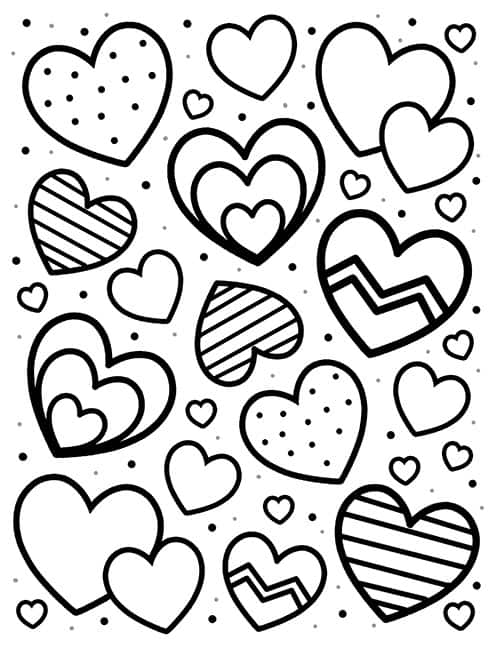 printable coloring pages for hearts