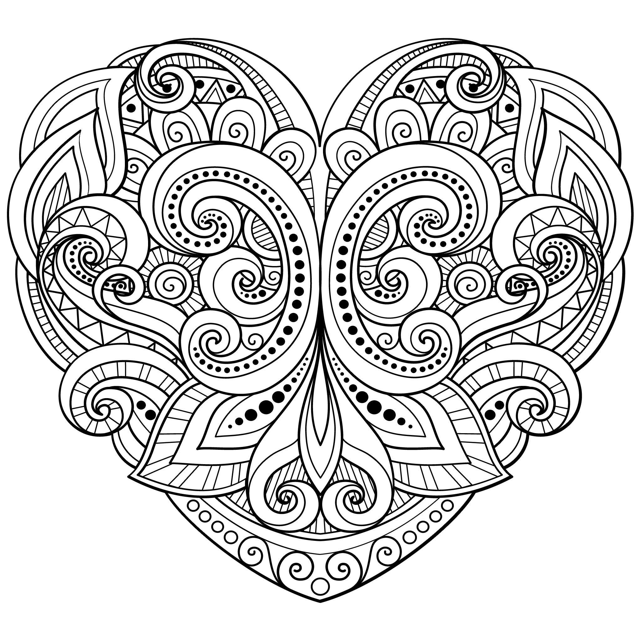 coloring page heart