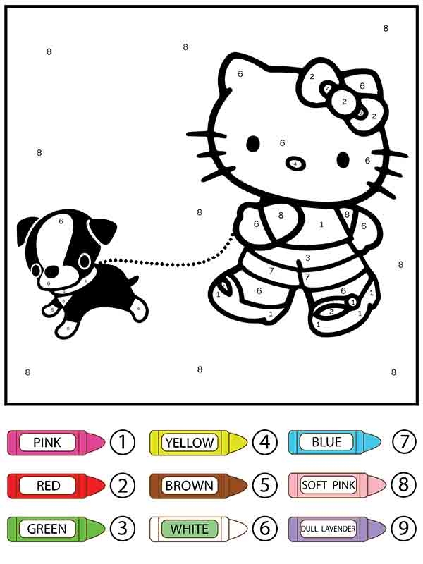 Hello Kitty And Pet Color By Number