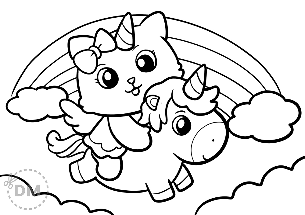 Hello Kitty Cat Unicorn Coloring Page Diy magazine