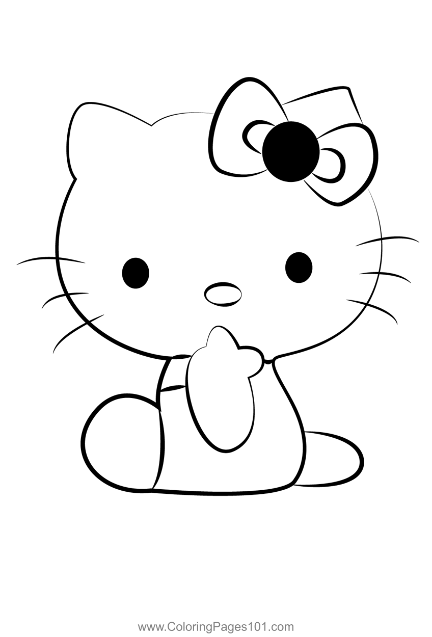 printable coloring page Hello Kitty