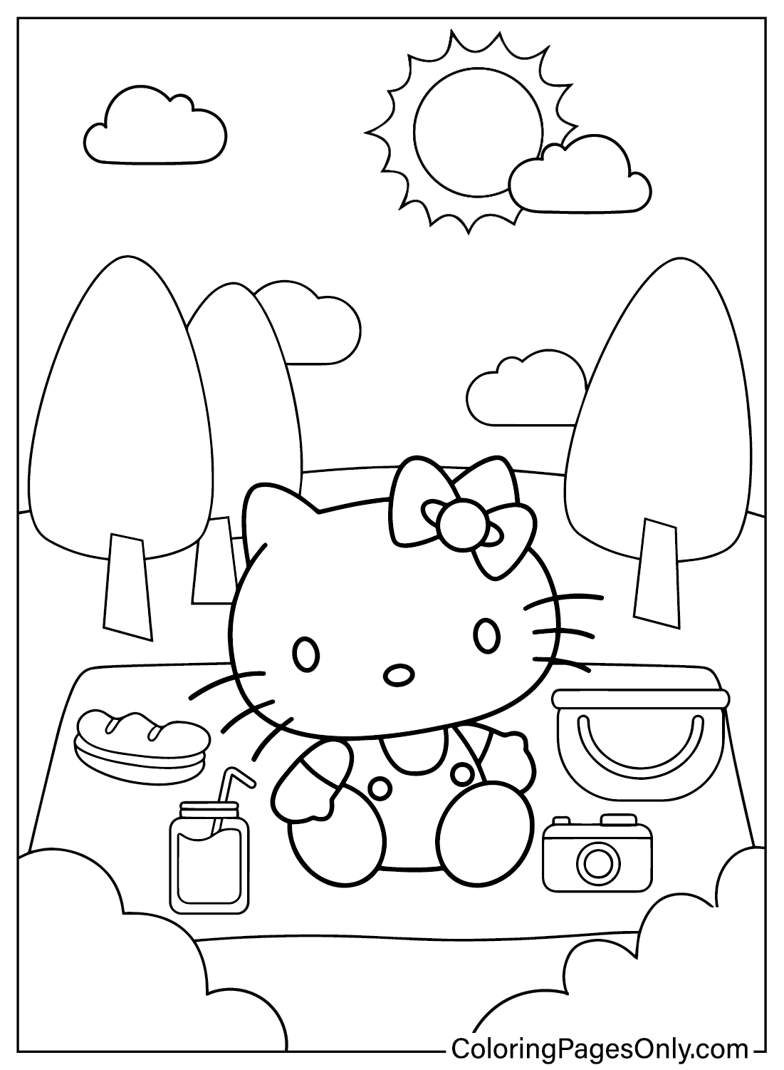 Hello Kitty Coloring Sheet Free Printable Coloring Pages