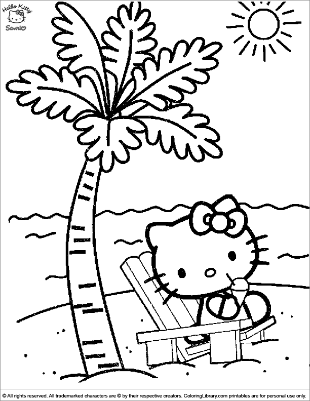 Hello Kitty Free Coloring Sheet Coloring Library