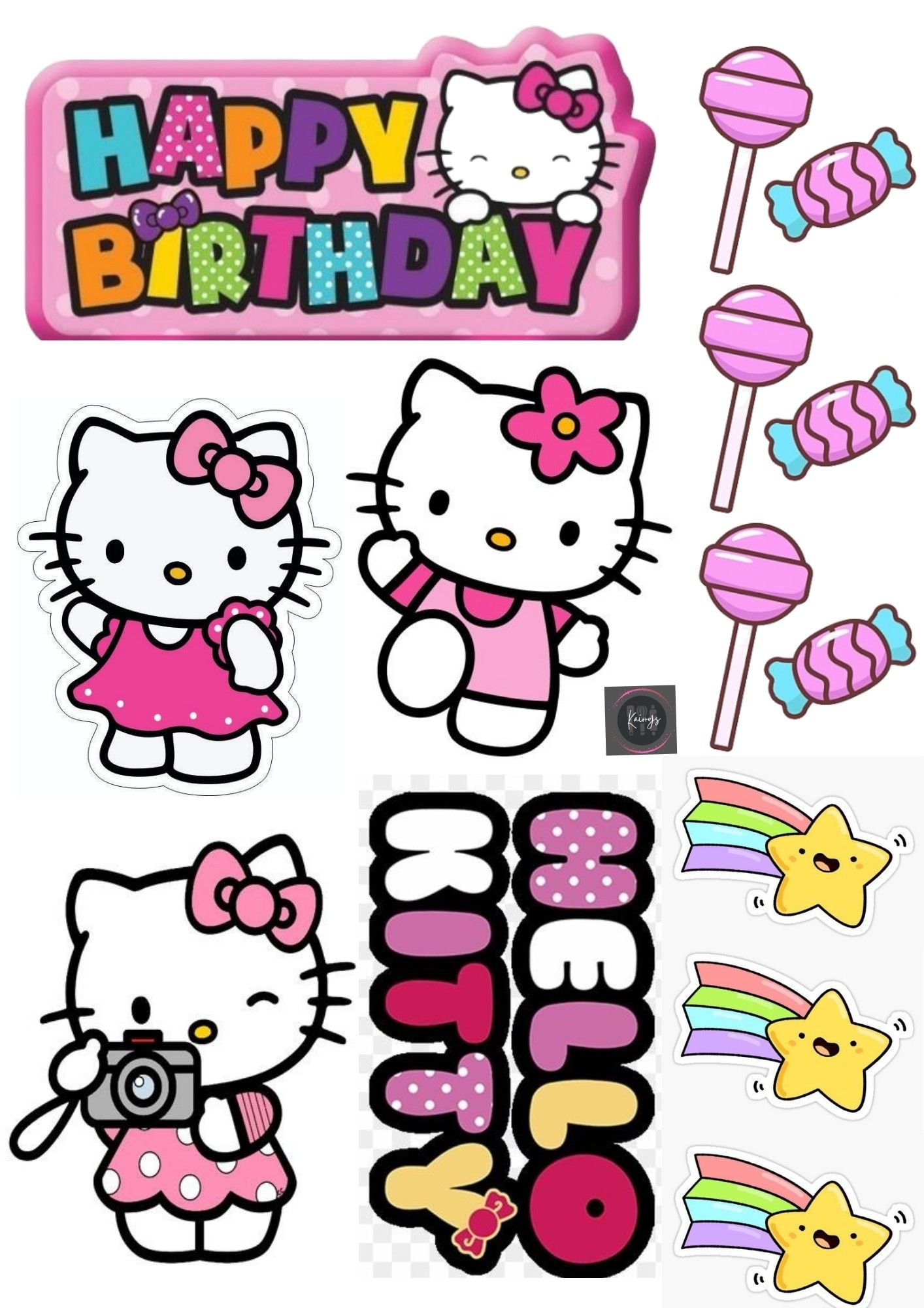 Hello Kitty Free Printable Cake Toppers Hello Kitty Howtodoes
