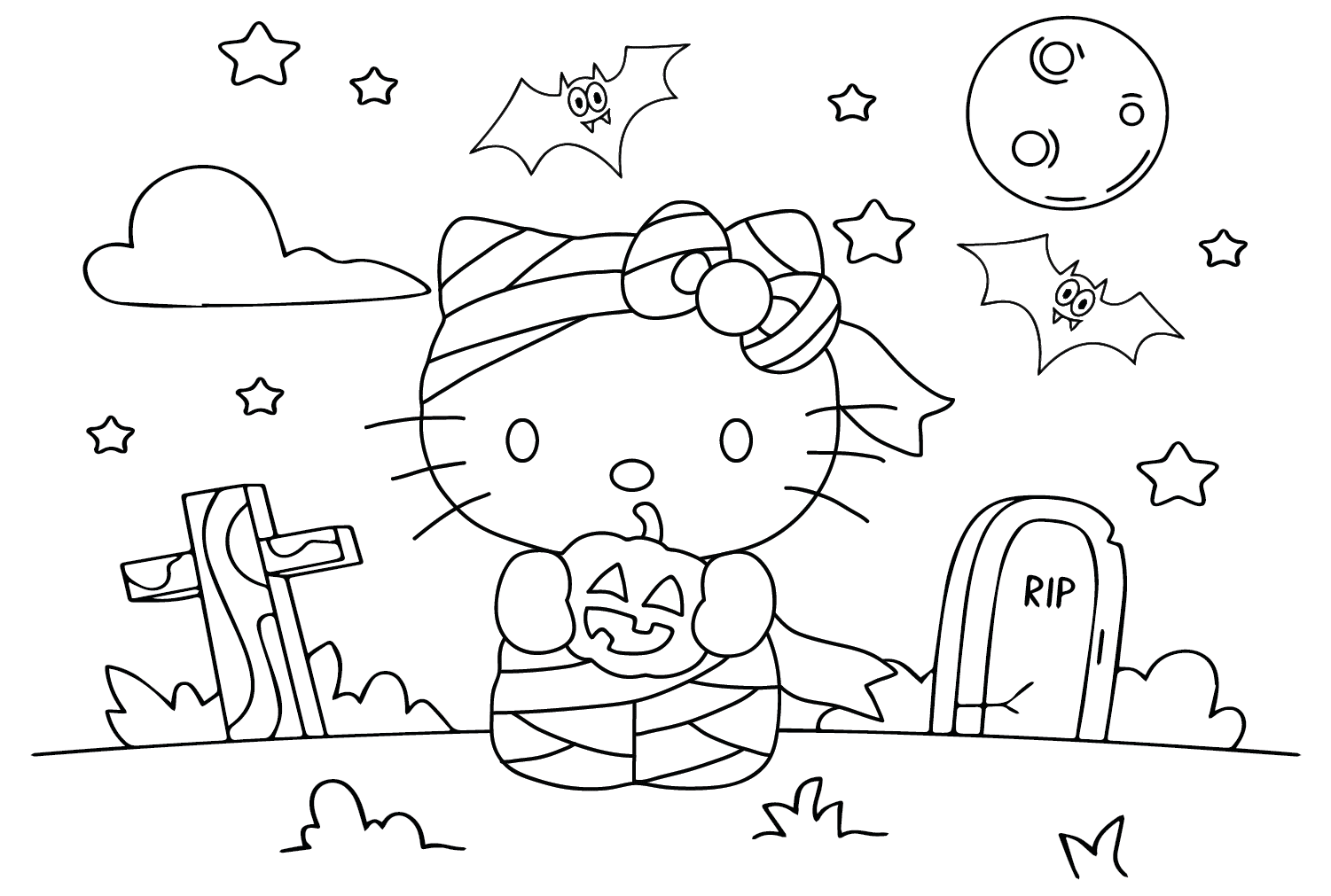 printable kitty coloring page
