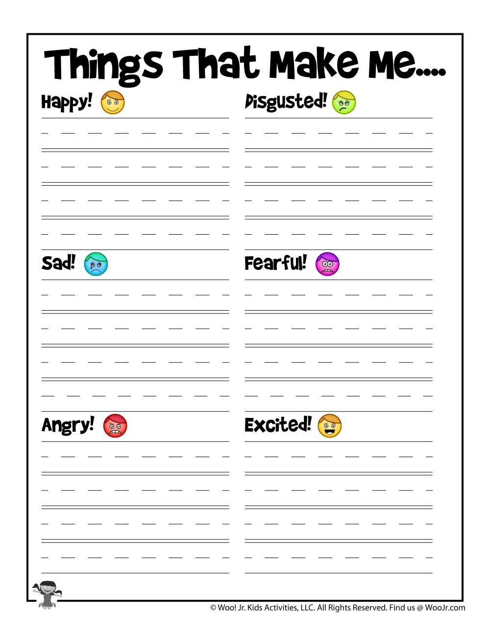 worksheets for kids emotions