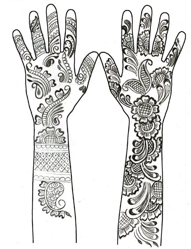henna hand template free download