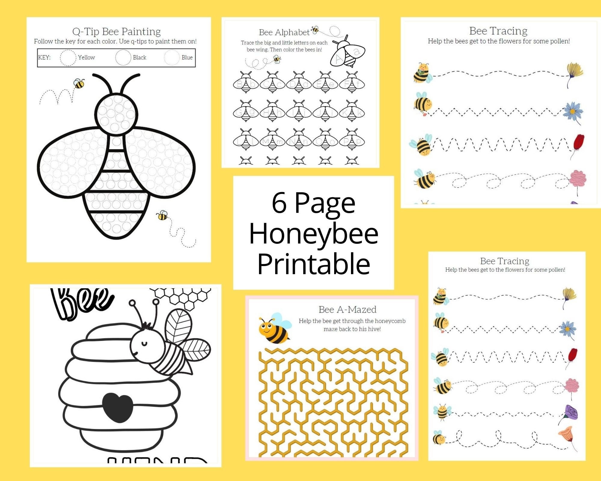 Honey Bee Printable Worksheets Worksheets For Preschool Kindergarten 