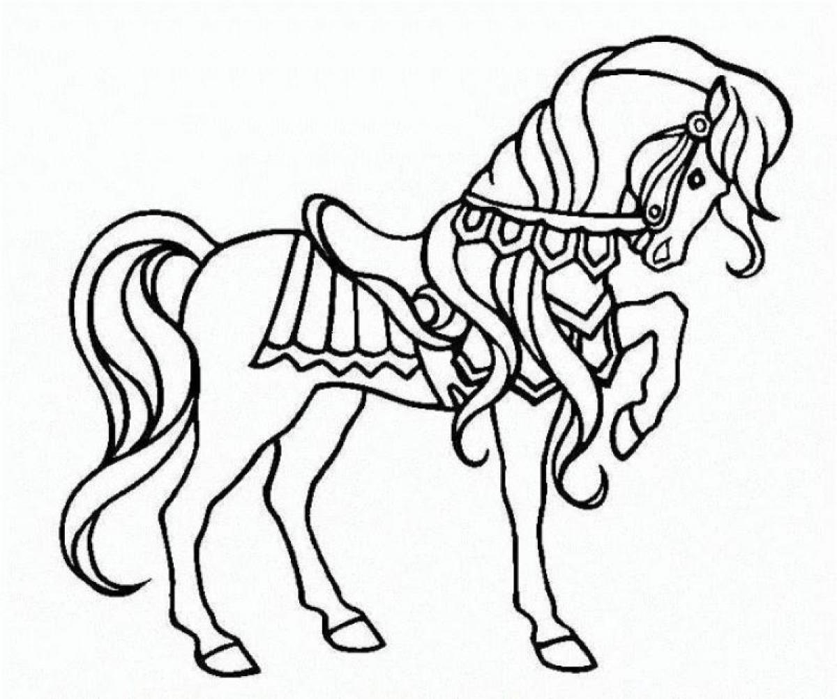 Horse Color Sheets For Children Activity Shelter