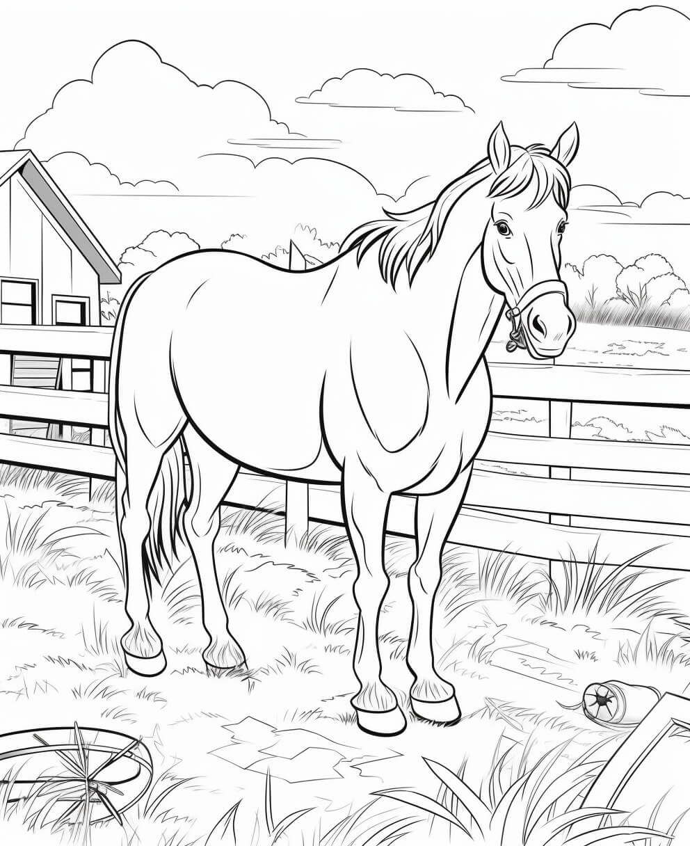 free horse coloring pages printable