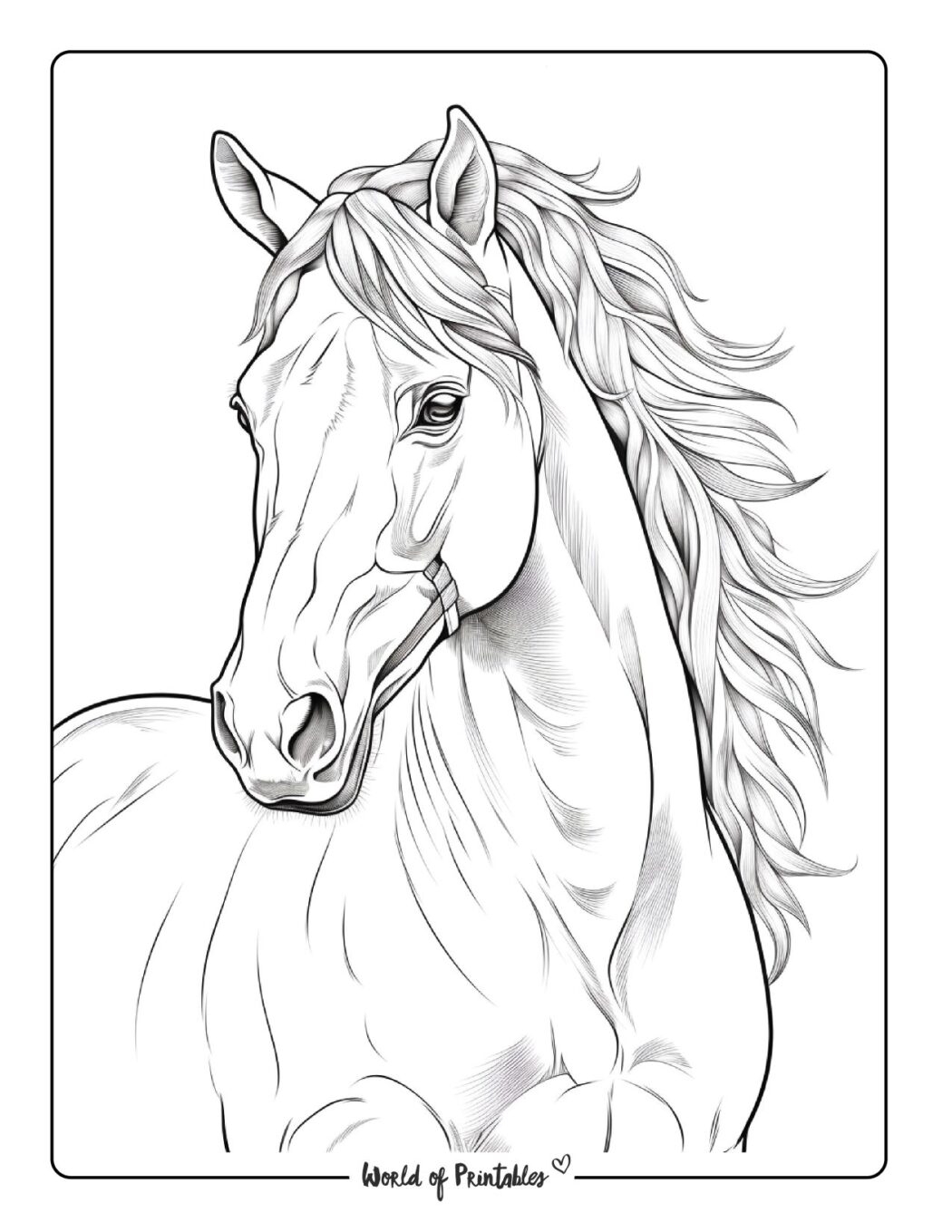 printable horse color page