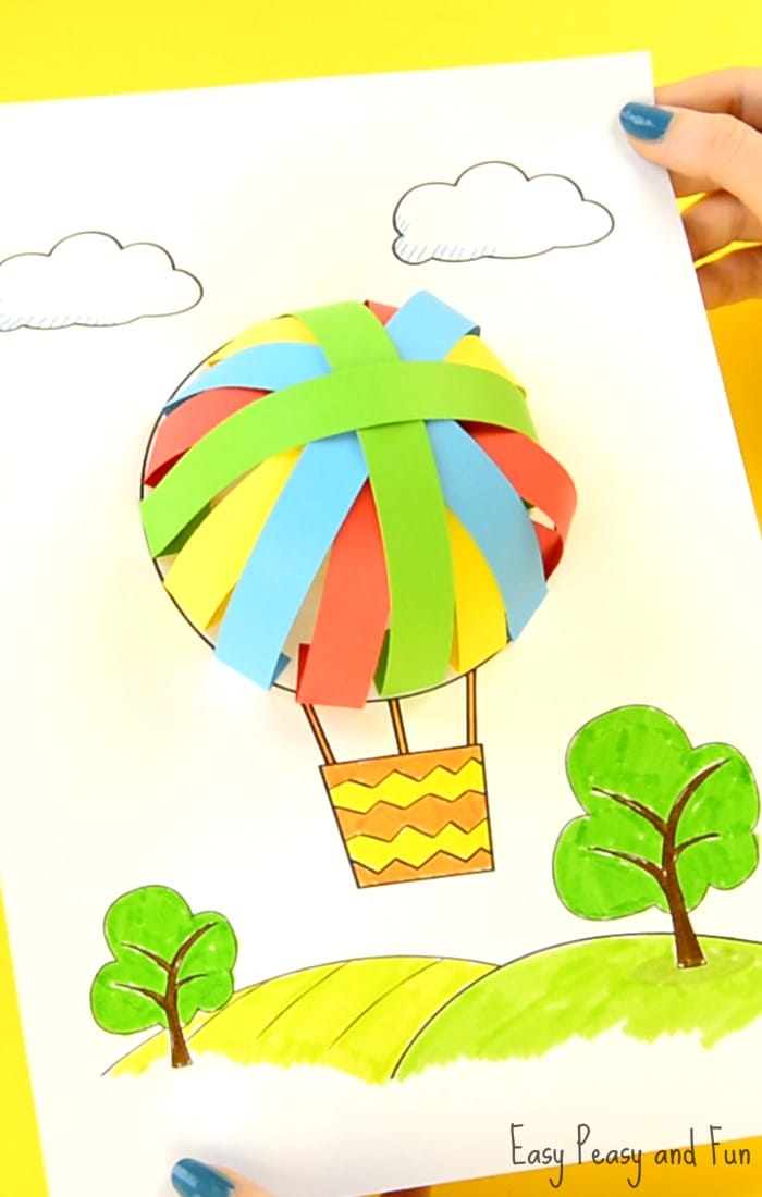 hot air balloon paper template
