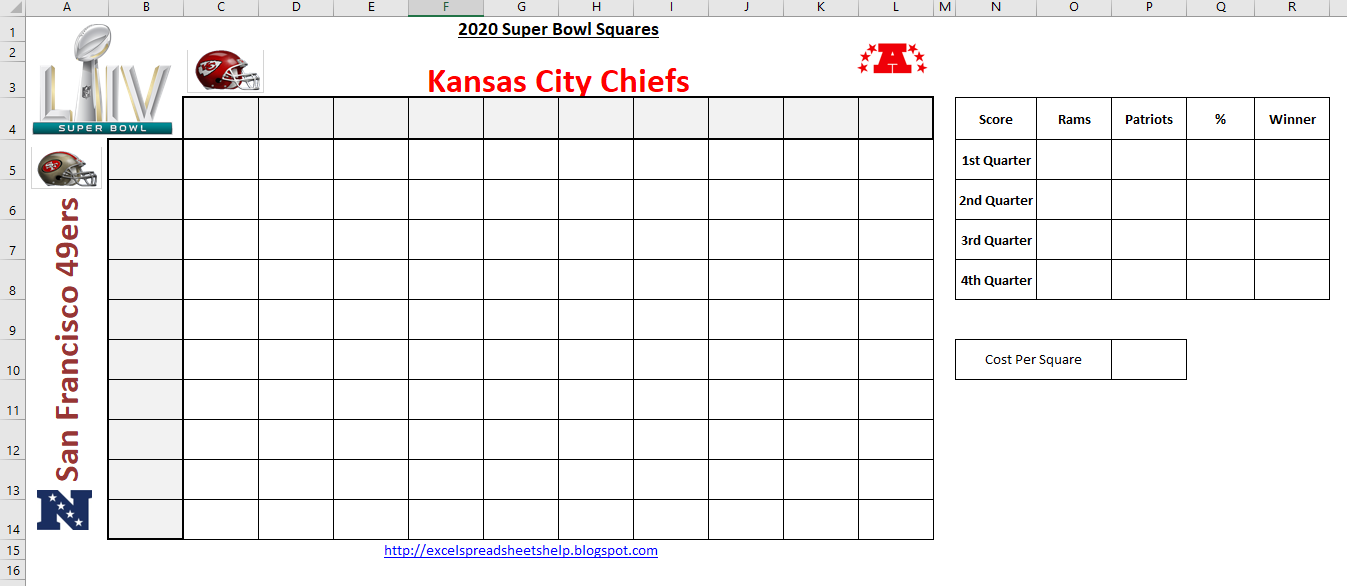 super bowl squares spreadsheet