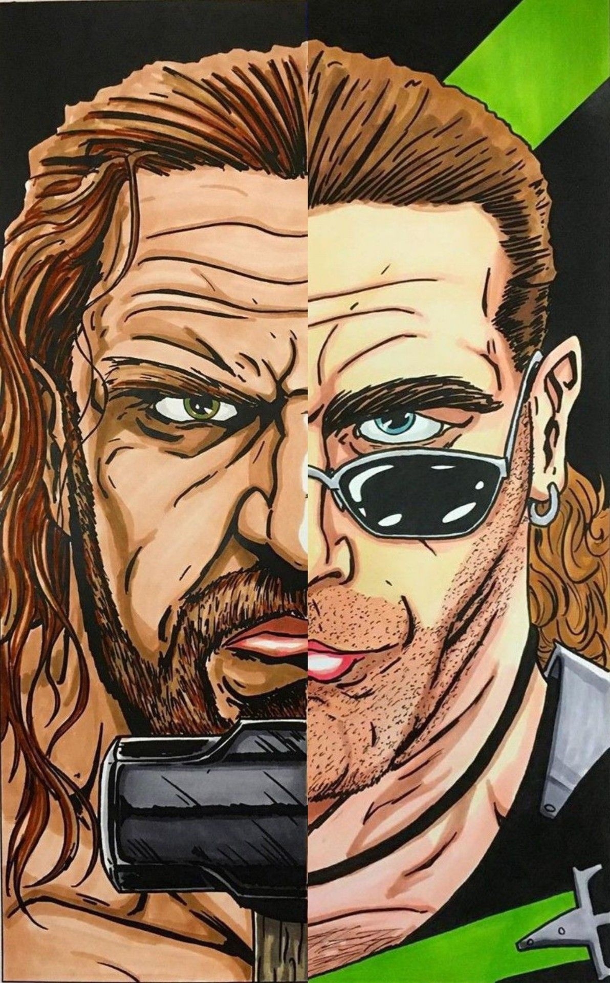 how to draw Triple H