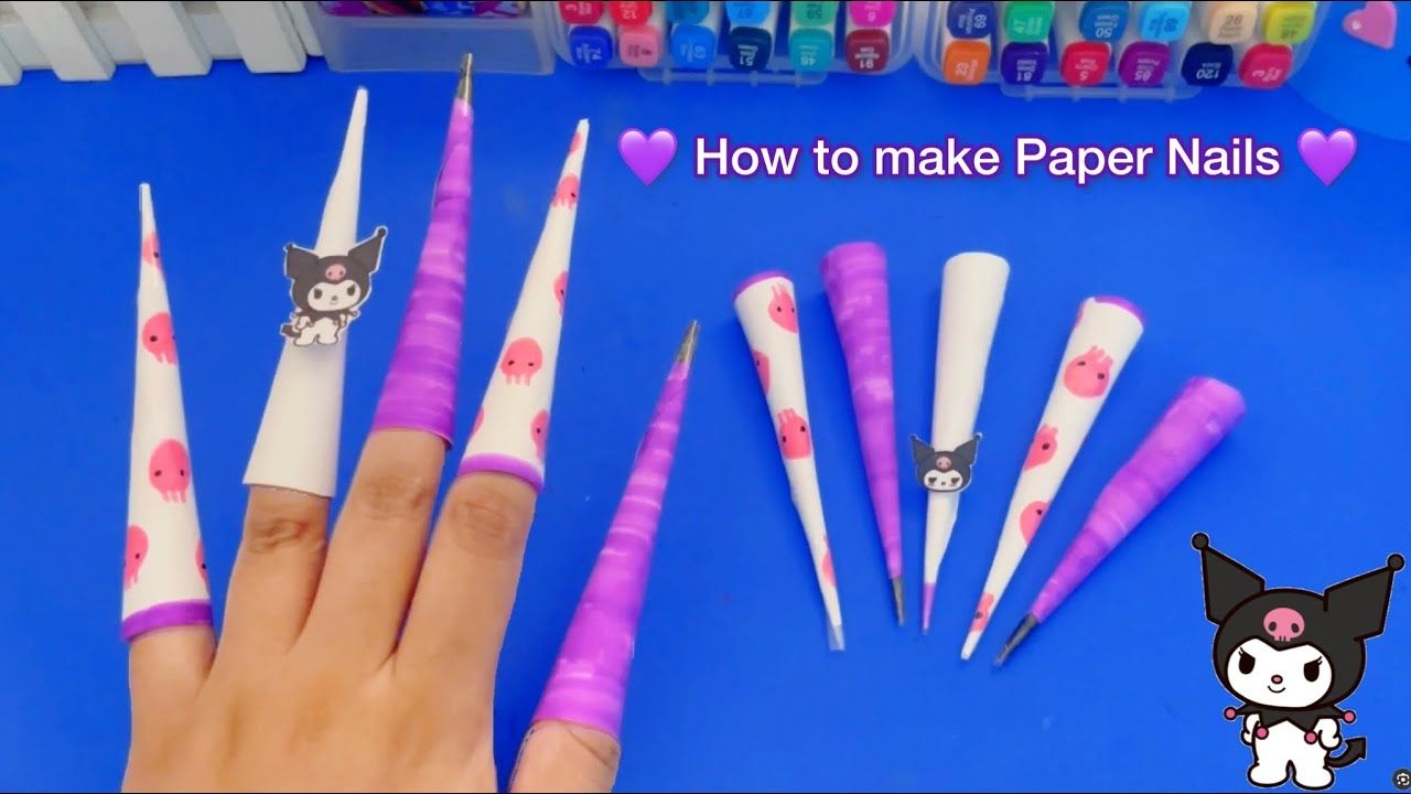 How To Make Paper Nails Tutorial easy Diy Paper Nails Diy Tutorial 