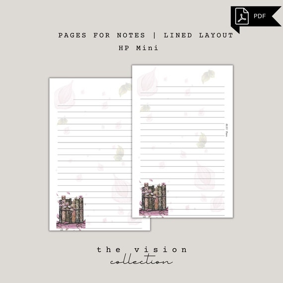 HP Mini Notes Page Printable Note Insert Planner Refill Etsy