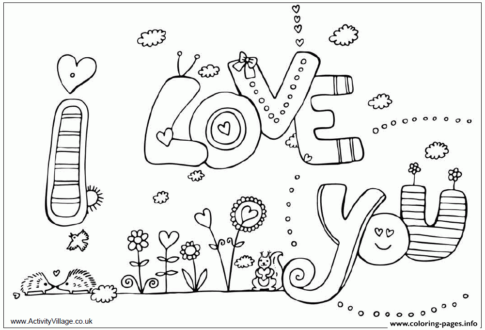 I Love You Coloring Pages Printable