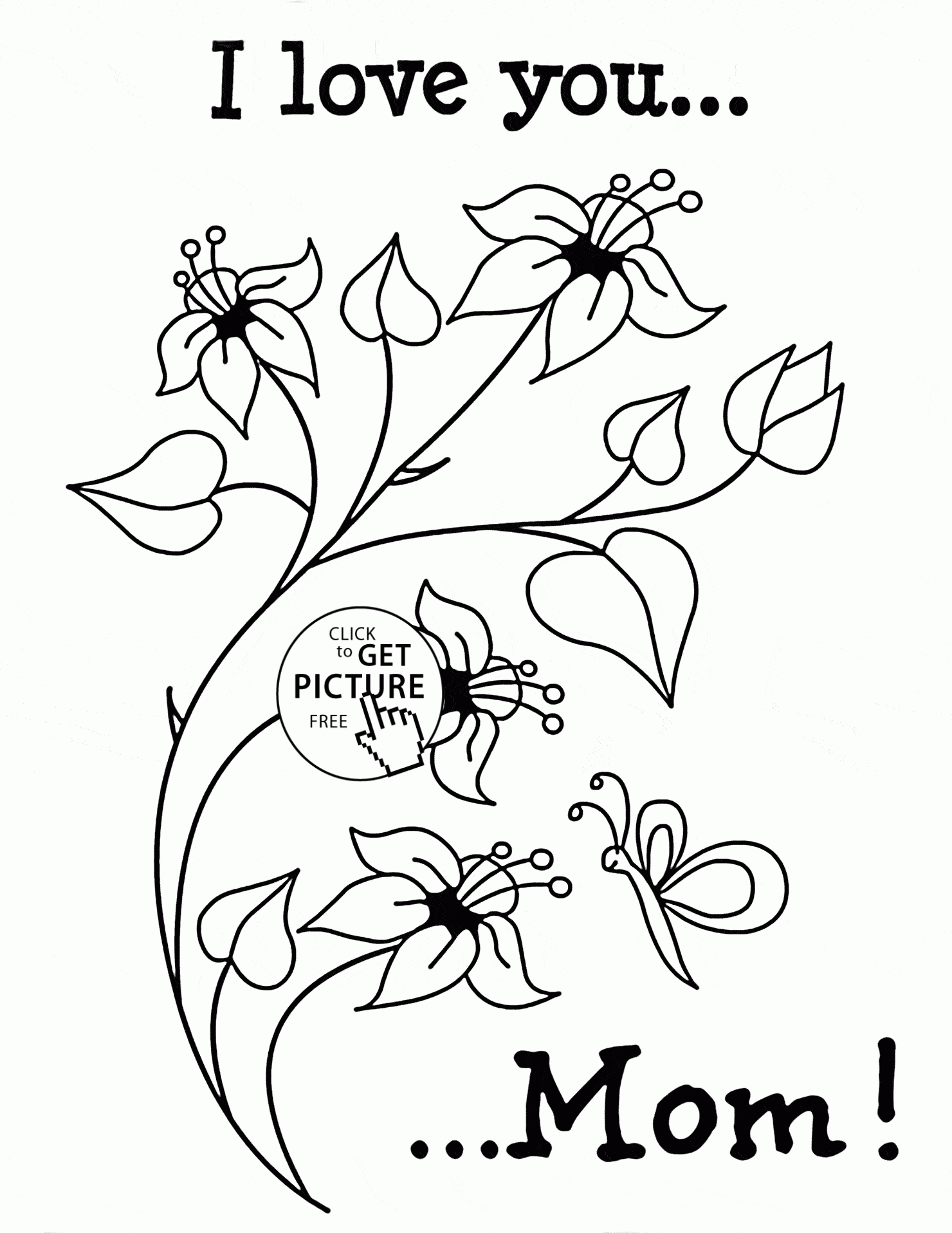 I Love You Mom Coloring Pages Coloring Home