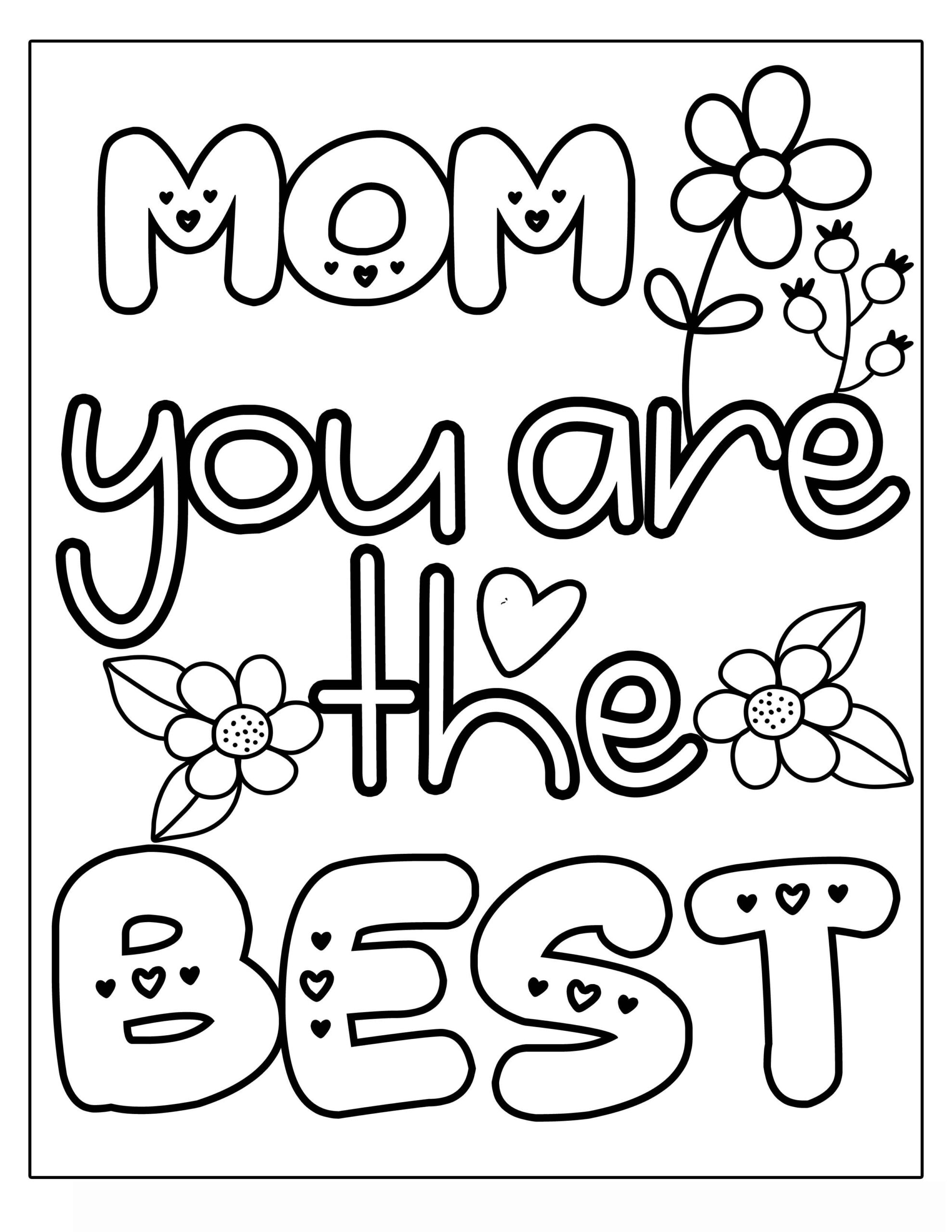 I Love You Mom Coloring Pages Printable Free Coloring Sheet