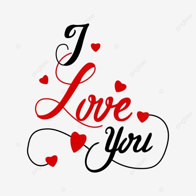I Love You Vector Design Images I Love You Text Lettering With Hearts 
