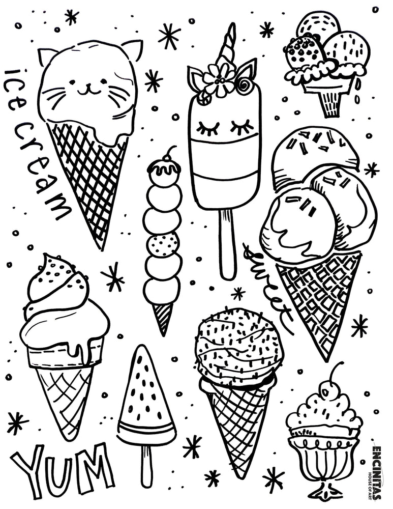 Ice Cream Cones Coloring Pages Coloring Home