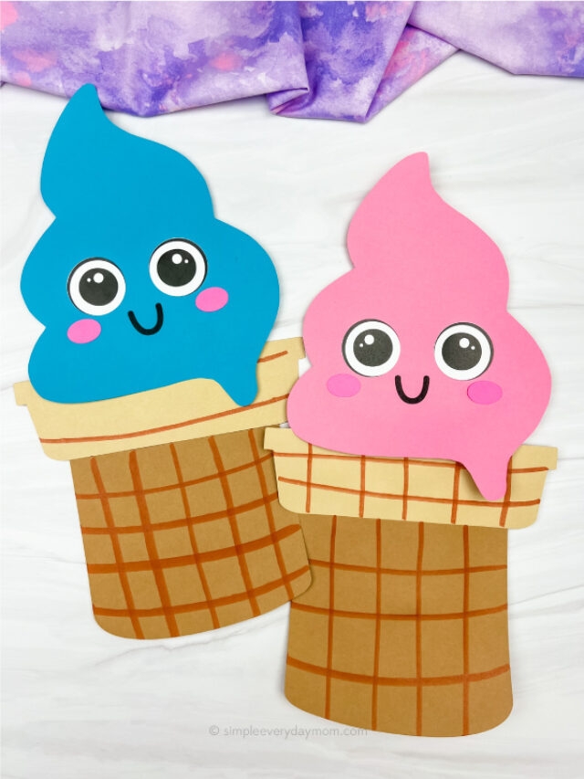 Ice Cream Puppet Craft For Kids Free Template Story Simple Everyday Mom