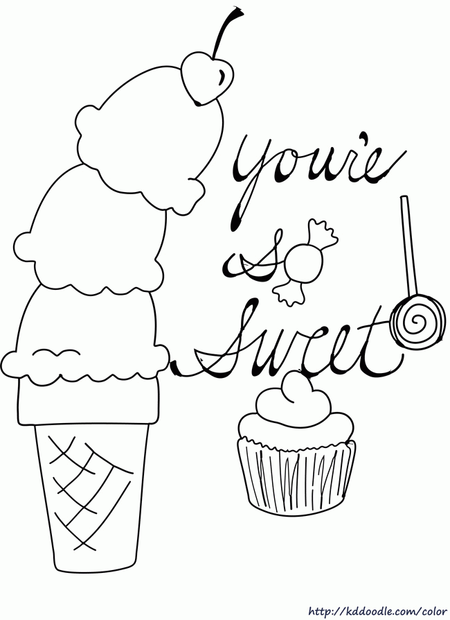 Ice Cream Sundae Coloring Page Coloring Home
