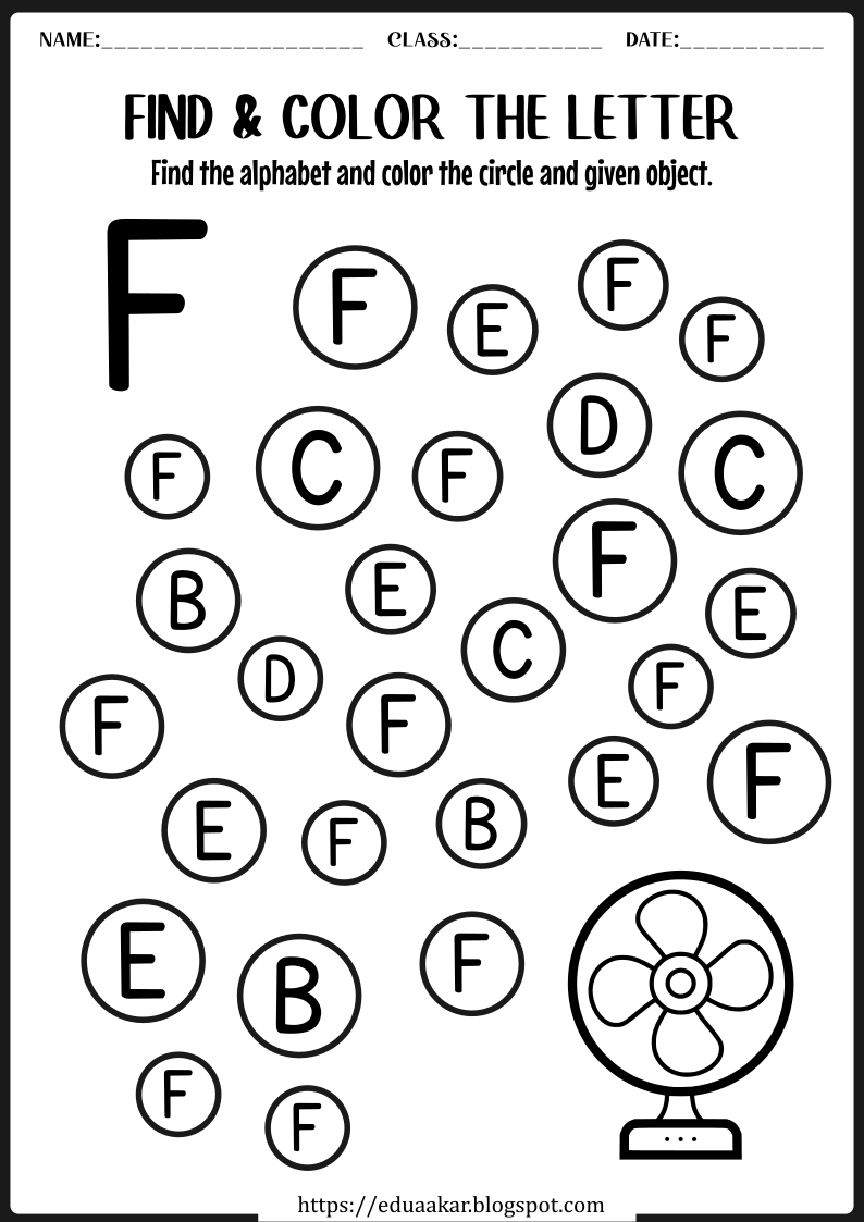 alphabet f worksheet