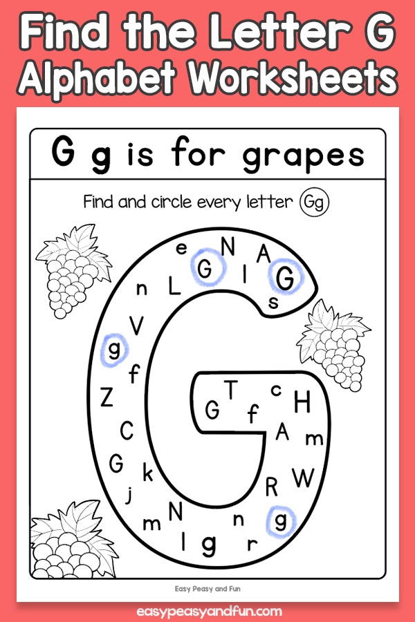 Identify Letter G Worksheet