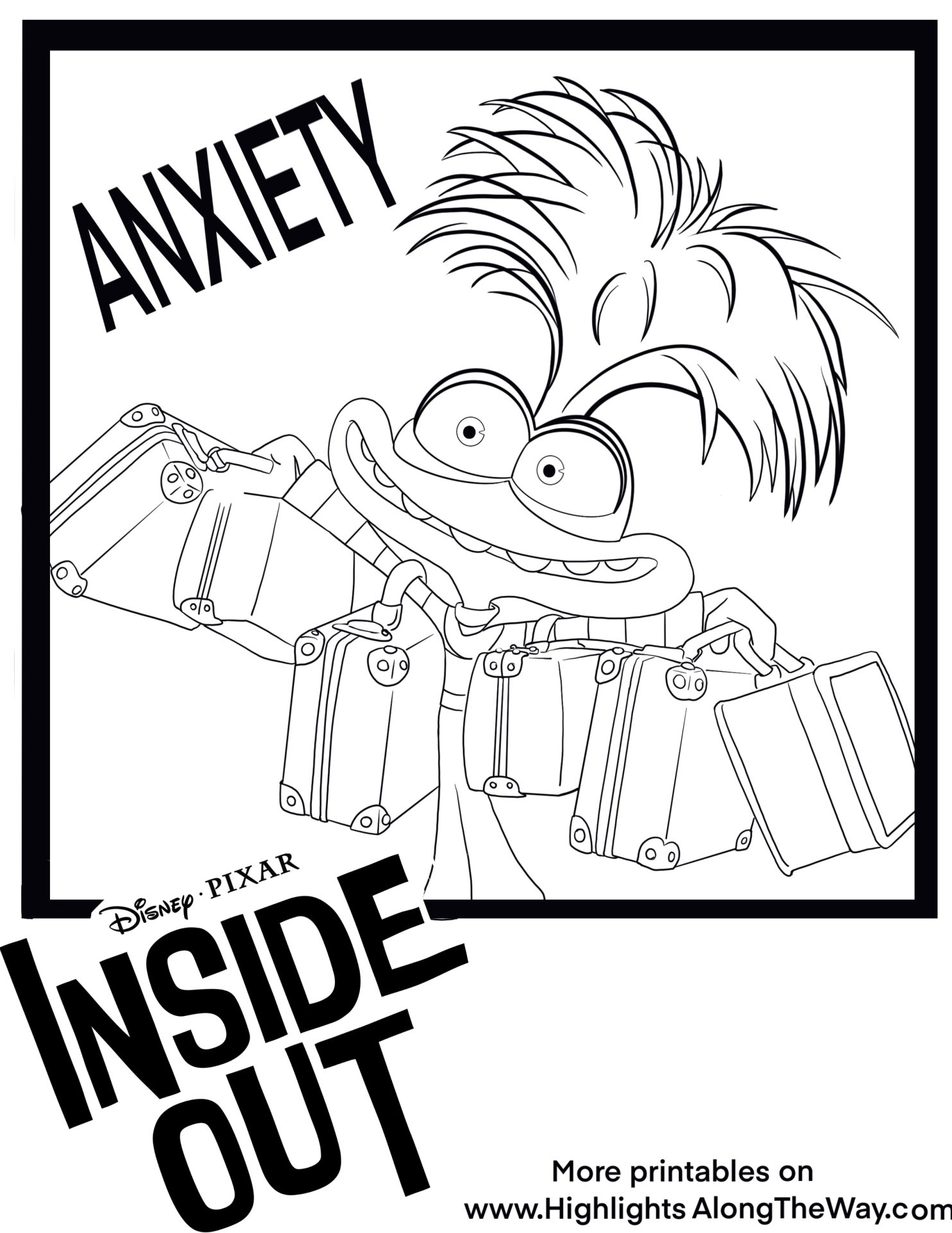 Inside Out colouring sheets printable