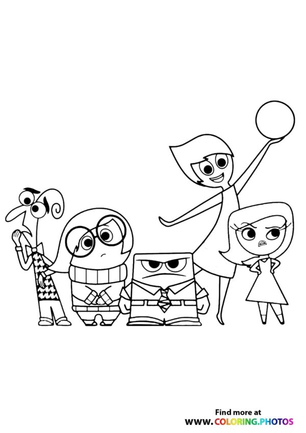 Inside Out Characters Coloring Pages For Kids Free Print Download