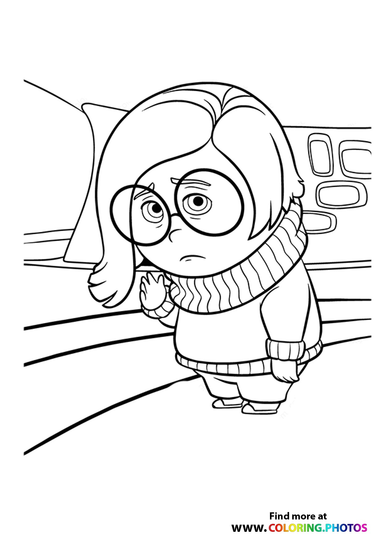Inside Out Sadness Coloring Pages For Kids Free Print Download