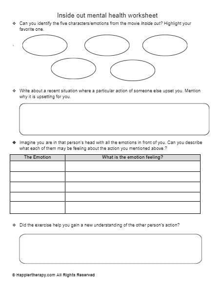 Inside Out Worksheets Explore Emotions With Engaging Activities