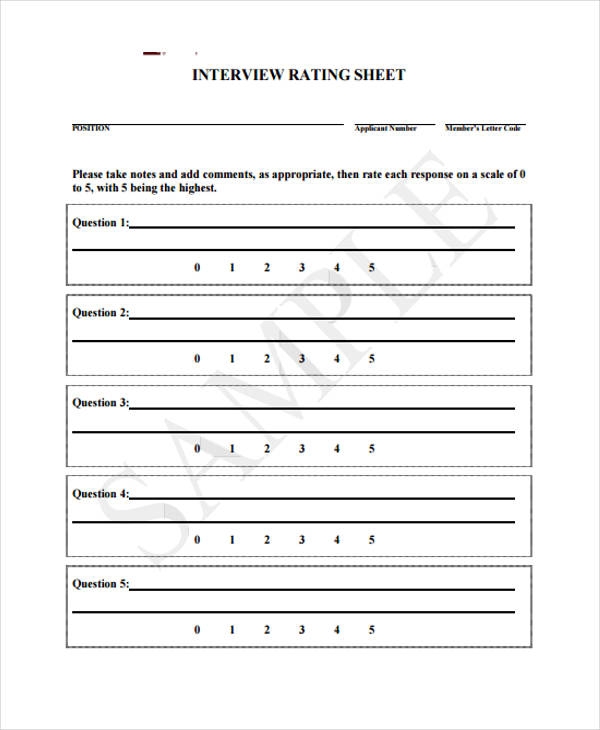 Interview Sheet Template 10 Free PDF Word Format Download