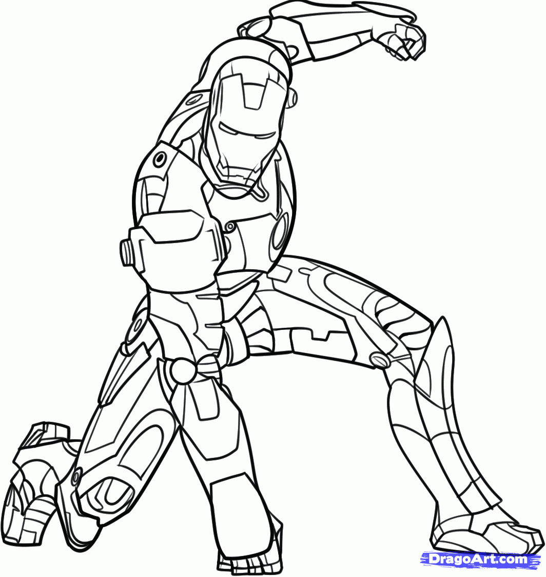 coloring page iron man