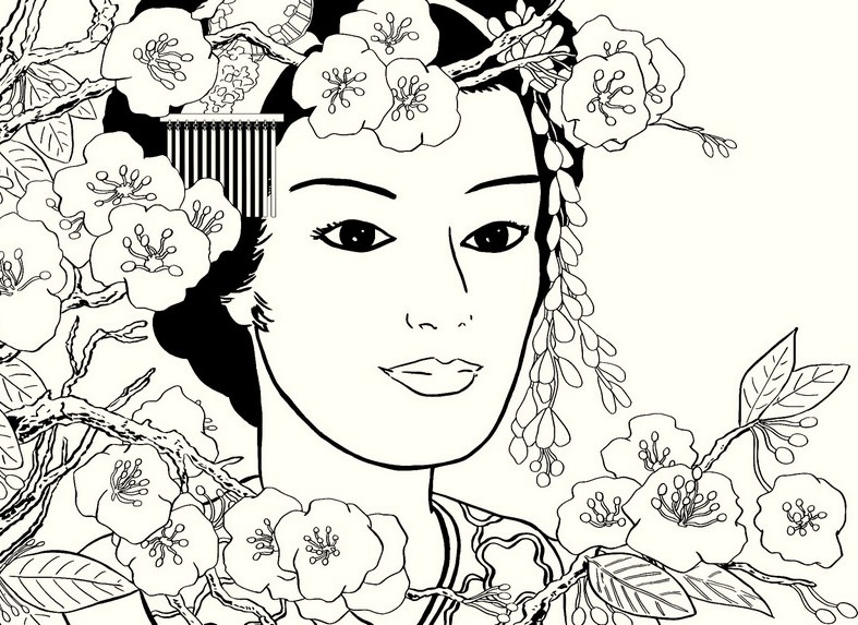 Japanese Girl Coloring Pages Coloring Pages