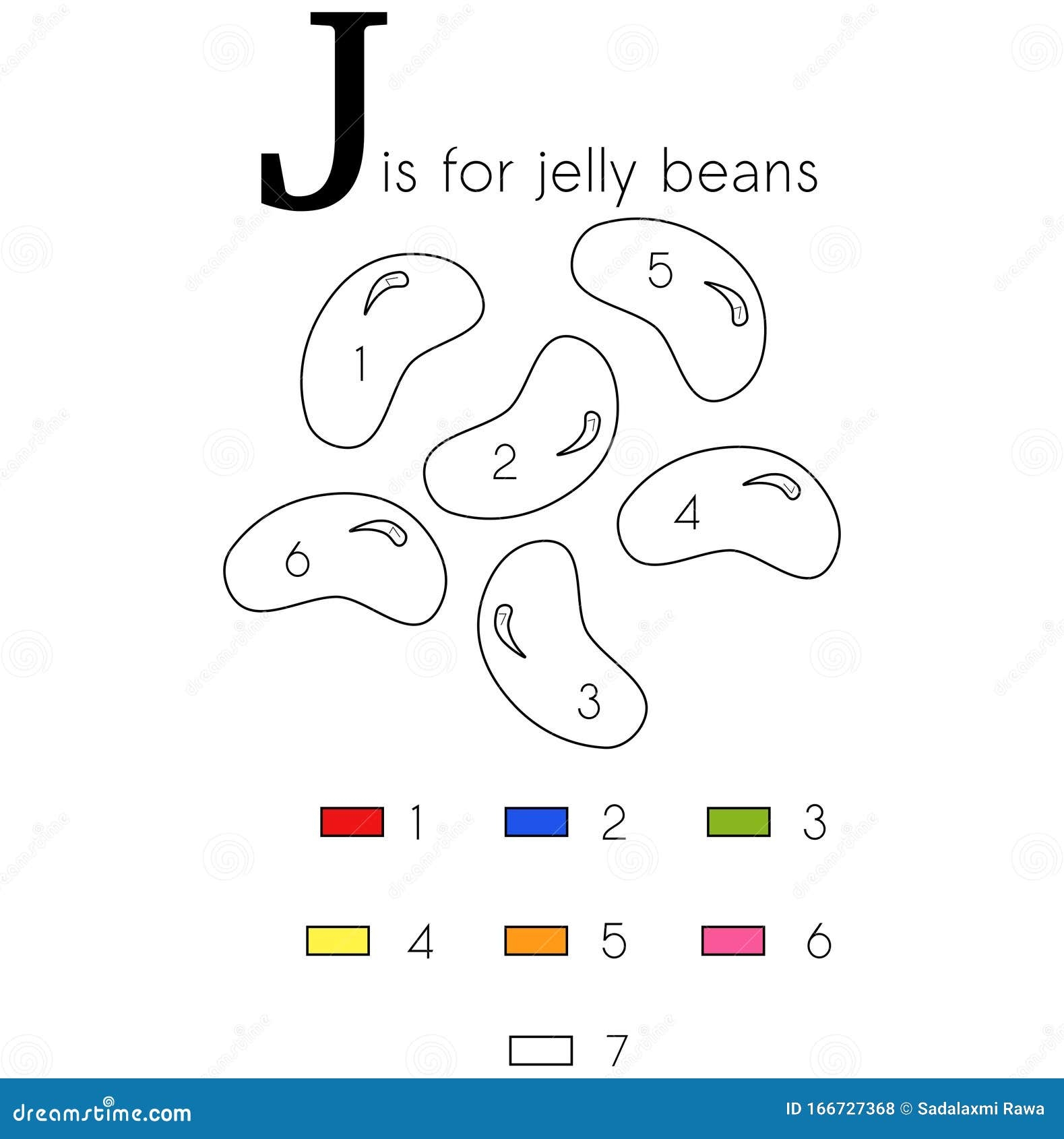 Jelly Beans Vector Alphabet Letter J Colouring Page Stock Photo 
