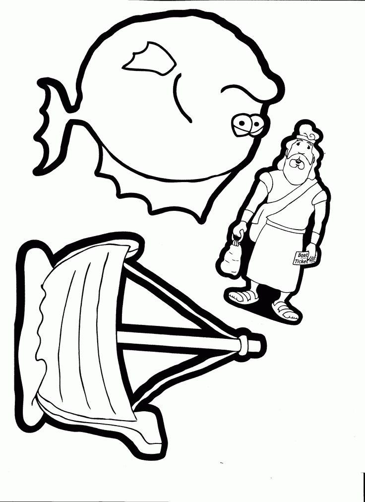 Jonah And The Big Fish Coloring Page Coloring Home