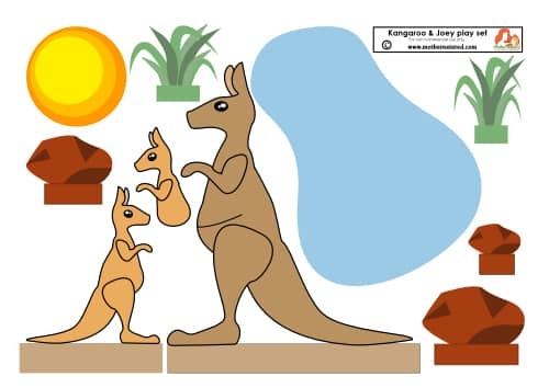 Kangaroo Puppet Play Set Mother And Joey Mother Natured
