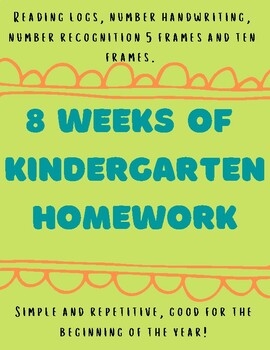 Kindergarten Homework Packets By Jordan Schou TPT