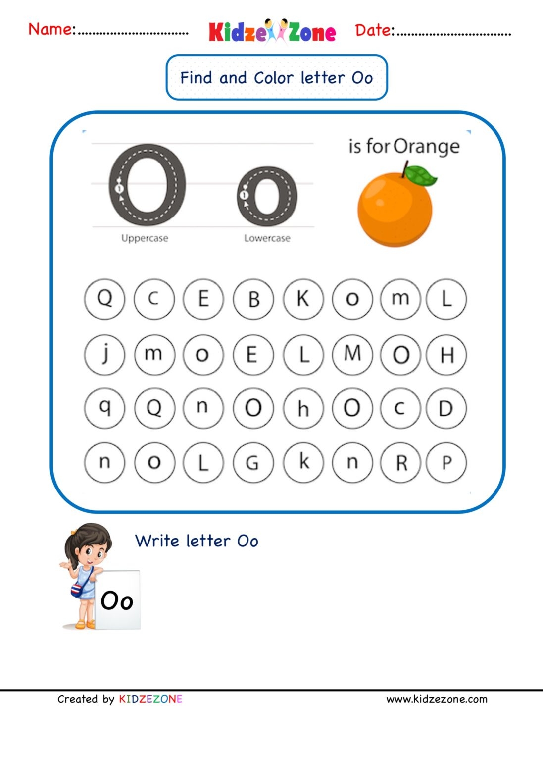 letter o pictures for kindergarten