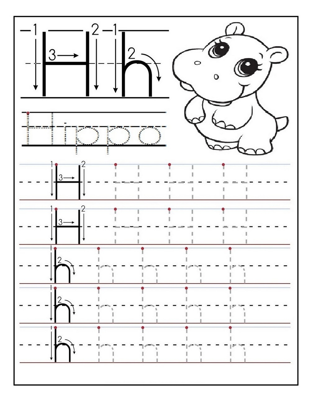 Kindergarten Letter Tracing Worksheets Learning Printable