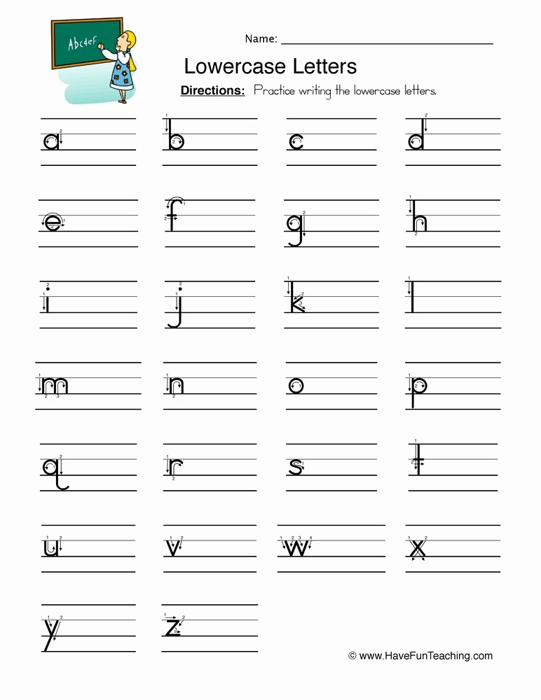 Kindergarten Lowercase Letters Worksheets Lovely Lowercase Letters
