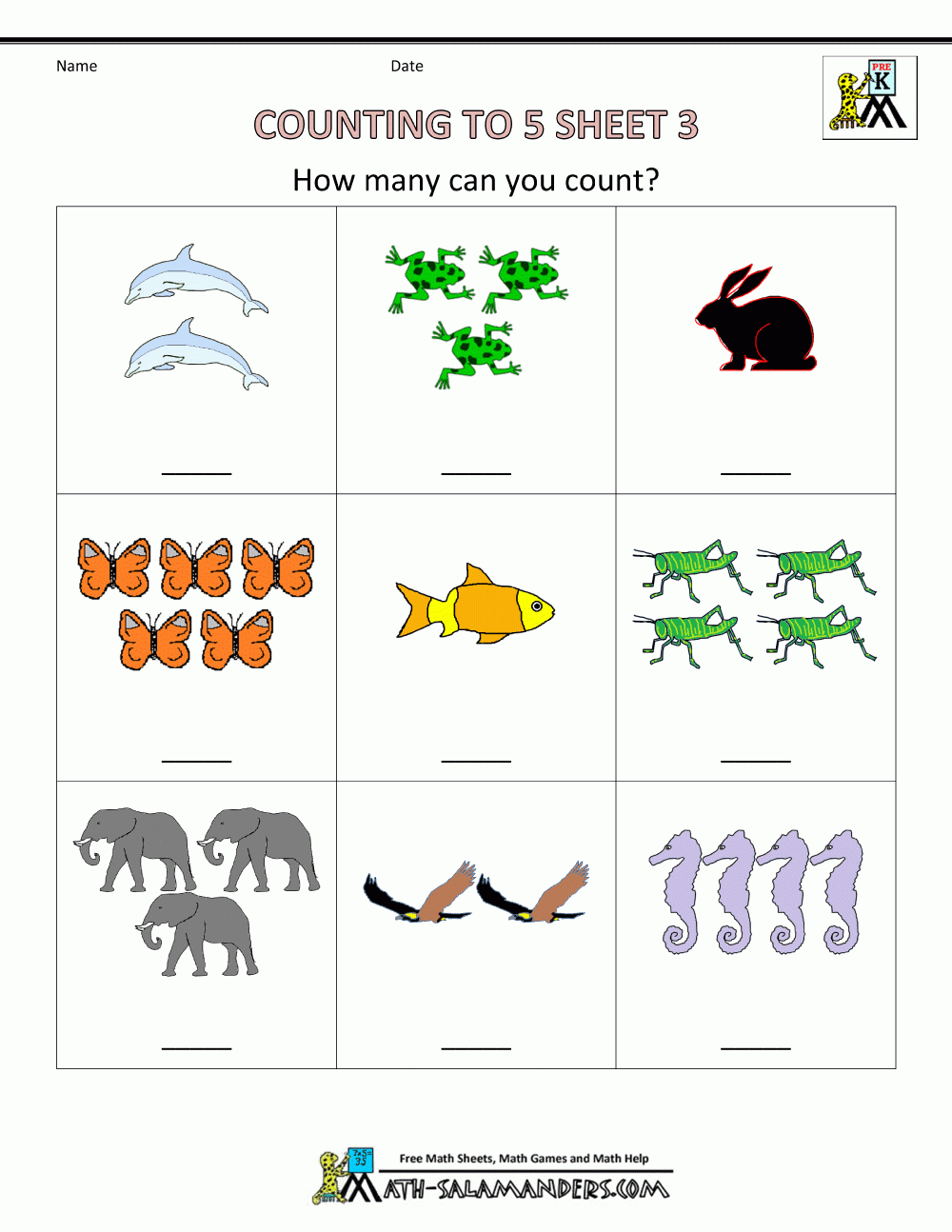 Kindergarten Math Printables Preschool Number Worksheets Preschool 