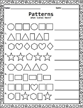 Kindergarten Pattern Worksheets Kindergarten